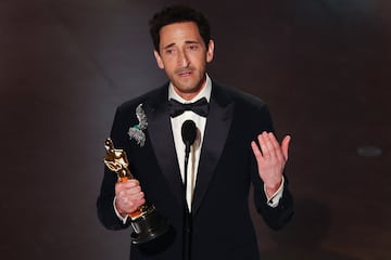 Adrien Brody consigue el Oscar por su interpretacin en la pelcula 'The Brutalist'.