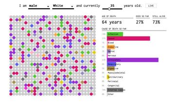 Estimaciones de causas de muerte en un varon blanco de 35 años