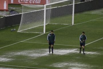 Interior del estadio Monumental donde iba a disputarse el partido.