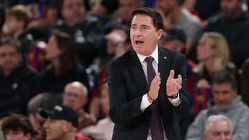 Xavi Pascual, durante el partido contra el ASVEL jugado en el Palau.