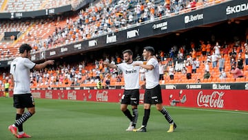 Guedes, Gayà y Soler, en un partido de la pasada temporada.