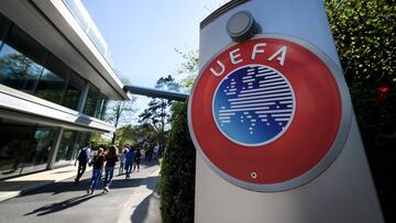 Imagen del exterior de la sede de la UEFA en Nyon (Suiza).