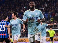 BERGAMO (Italy), 11/04/2026.- Juventus' Jeremie Boga celebrates scoring the 0-1 goal during the Italian Serie A soccer match between Atalanta BC and FC Juventus, in Bergamo, Italy, 11 April 2026. (Italia) EFE/EPA/MICHELE MARAVIGLIA