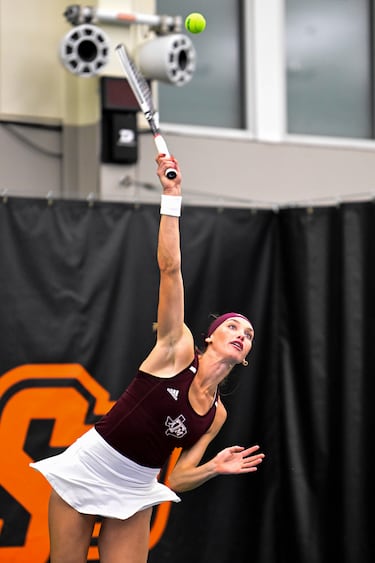 Carson Branstine durante un partido en mayo de 2024. 