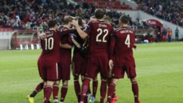 Rusia celebra su pase a la Eurocopa.