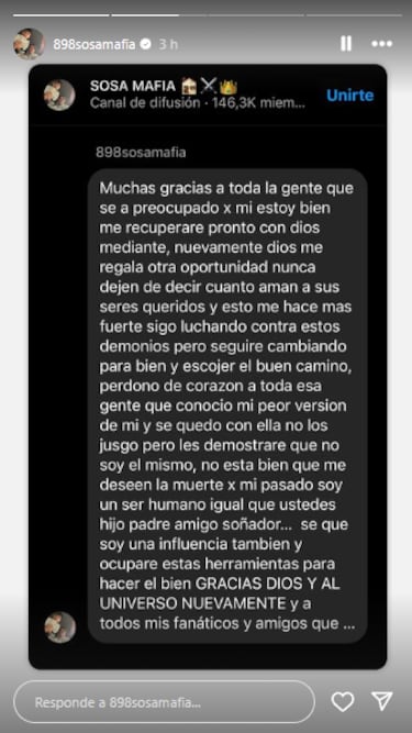 Estado de salud de Julianno Sosa: cantante chileno publica un potente mensaje en sus redes
