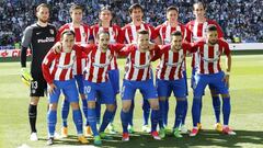 El once del Atl&eacute;tico en el Santiago Bernab&eacute;u. 