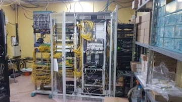Instalaciones de la empresa de Teleco que distribuía la señal fraudulenta