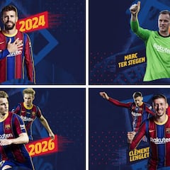 El Barça renueva a Piqué, Ter Stegen, Lenglet y De Jong