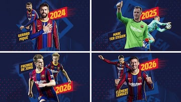 El Barça renueva a Piqué, Ter Stegen, Lenglet y De Jong