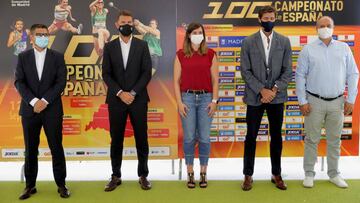 La concejala de Deportes del ayuntamiento de Madrid, Sofía Miranda, el viceconsejero de Deportes de la Comunidad de Madrid, Roberto Núñez Sánchez, el alcalde de Alcobendas, Rafael Sánchez Acera, el presidente de la Feder