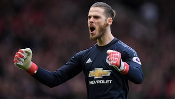 El guardameta español del Manchester United, David de Gea, durante un encuentro.