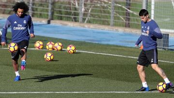 Varane vuelve a la lista; Marcelo tocó balón junto a James