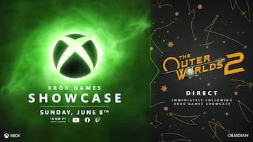 Promotional banner for Xbox Games Showcase 2025, highlighting The Outer Worlds 2.