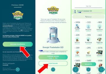 Seleccionamos qu&eacute; Pok&eacute;mon queremos transferir