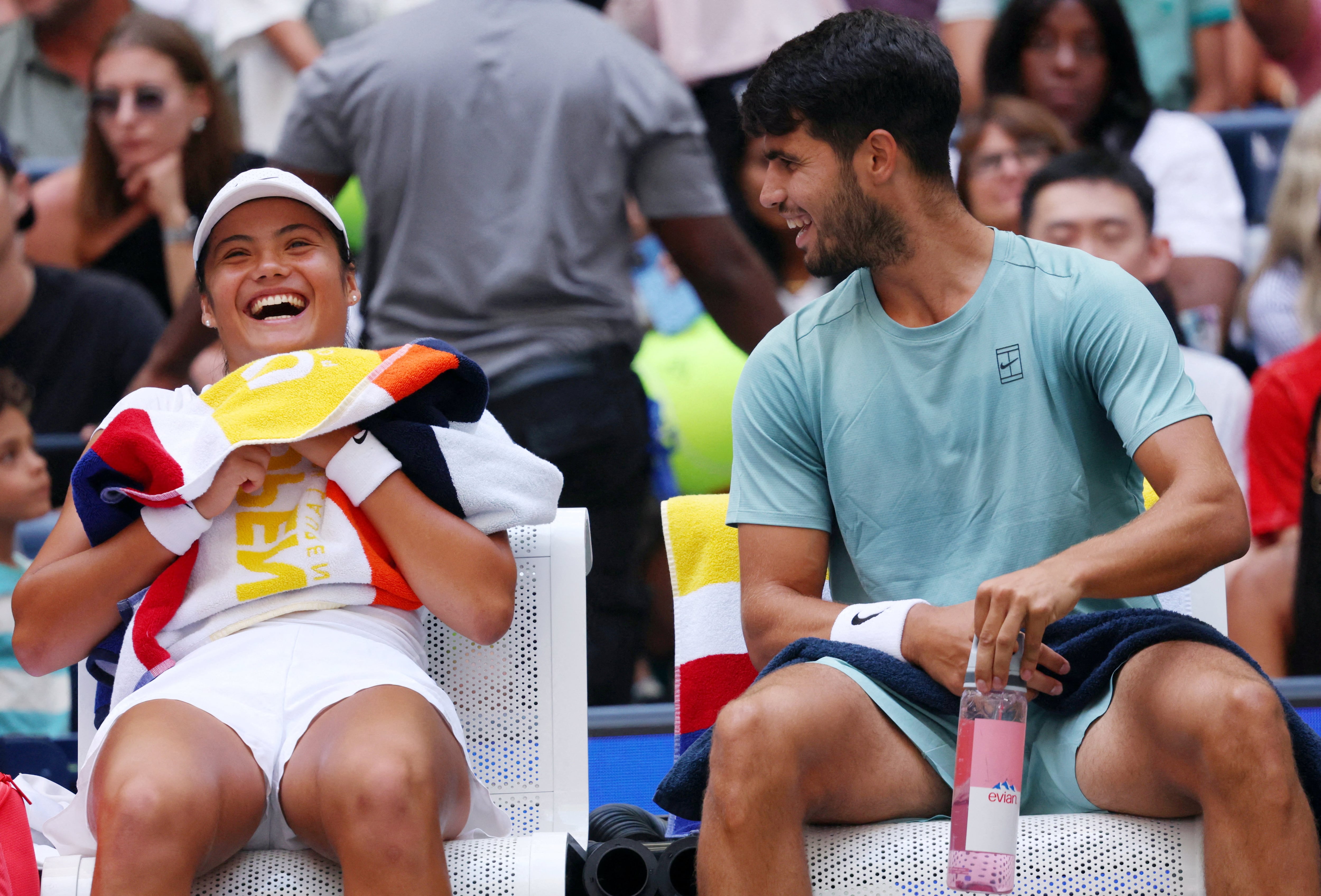 Emma Raducanu y Carlos Alcaraz, en el pasado US Open.