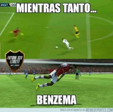 Benzema falls over, memes and tweets take over the web