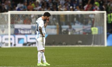 ¿Argentina, eliminada? Rostros de Messi, Maradona y la afición