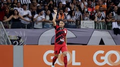 Soccer Football - Brasileiro Championship - Atletico Mineiro v Athletico Paranaense - Estadio Mineirao, Belo Horizonte, Brazil - August 7, 2022 Athletico Paranaense's Vitor Roque celebrates scoring their first goal REUTERS/Cris Mattos