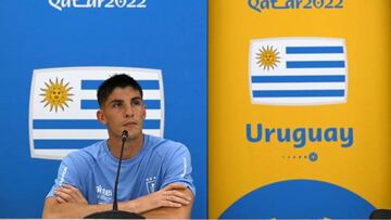 Uruguay's goalkeeper Sergio Rochet gives a press conference at Al Erssal in Doha on November 20, 2022 during the Qatar 2022 World Cup football tournament. (Photo by PABLO PORCIUNCULA / AFP) (Photo by PABLO PORCIUNCULA/AFP via Getty Images)