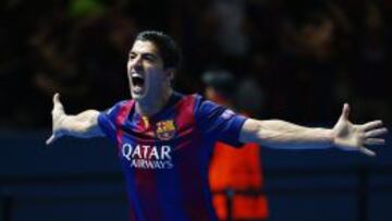 Football - FC Barcelona v Juventus - UEFA Champions League Final - Olympiastadion, Berlin, Germany - 6/6/15
 Luis Suarez celebrates scoring the second goal for Barcelona
 Reuters / Michael Dalder