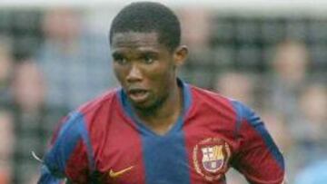 <b>REPOSO.</b> Samuel Eto'o sufrió un fuerte golpe en la cabeza durante el entrenamiento que le obligará a guardar reposo durante 48 horas.