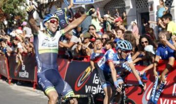 El ciclista australiano del equipo Orica Michael Matthews nuevo líder de la carrera, al término de la tercera jornada de la Vuelta Ciclista a España 2014 que ha transcurrido entre Cádiz capital y el municipio gaditano de Arcos de la Frontera, con un recorrido de 197,8 kilómetros. 