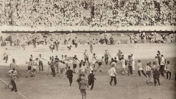 Disturbios durante un partido entre Brasil y Argentina de la Copa América de 1946.