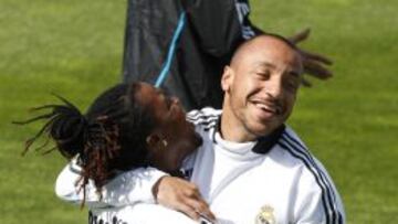 Faubert, en un entrenamiento con el Real Madrid, en 2009.