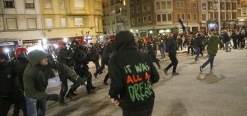 La batalla campal de Bilbao previo al partido de Europa League