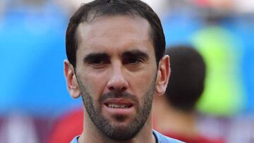 Godín, con su selección, en el Mundial de Rusia.