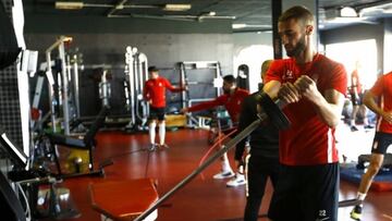 Domingos Duarte en el gimnasio del Granada.