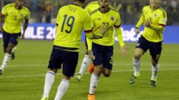 Jeison Murillo celebra su golazo ante Brasil