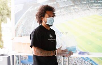 Marcelo durante las pruebas médicas realizadas esta mañana en la Ciudad Deportiva del Real Madrid. 