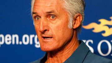 El entrenador español José Higueras, durante una rueda de prensa en el US Open 2010.