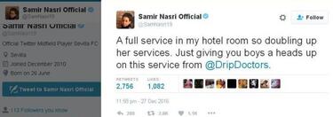 Samir Nasri's Twitter account hacked