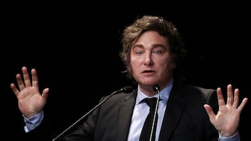 Argentina's President Javier Milei speaks at a business event, in Buenos Aires, Argentina June 5, 2024. REUTERS/Agustin Marcarian