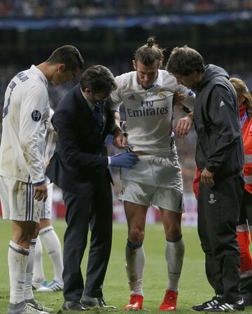Tras un golpe en la cadera contra el Sporting de Portugal, Bale se perdió un partido.