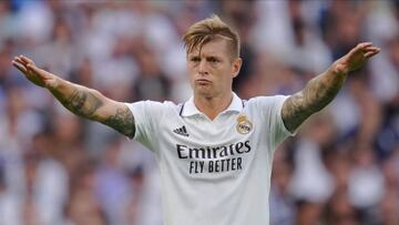 Toni Kroos of Real Madrid during the La Liga match between Real Madrid and FC Barcelona played at Santiago Bernabeu Stadium on October 16, 2022 in Madrid, Spain. (Photo by Colas Buera / Pressinphoto / Icon Sport)