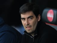 Iraola, ante el Leeds.