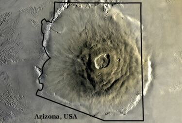 La montaña más alta descubierta no está en la Tierra y triplica la altura del Everest