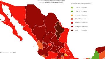 Mapa, muertes y casos de coronavirus en México por estados hoy 21 de octubre