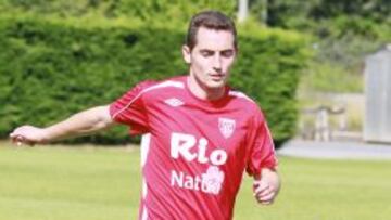 Rubén Durán, durante un entrenamiento con el Lugo.