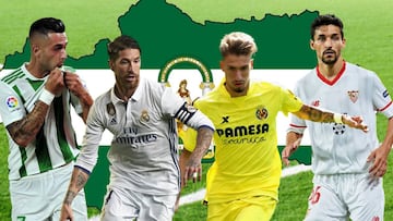 Jugadores andaluces: Sergio Le&oacute;n, Sergio Ramos, Castillejo y Navas.