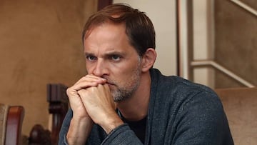 Thomas Tuchel, entrenador del PSG, presenciando desde la grada el torneo de tenis ATP de Doha (Qatar).