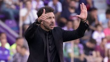 Simeone en Zorrilla contra el Valladolid.  