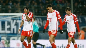 Soccer Football - Bundesliga - VfL Bochum v Bayern Munich - Ruhrstadion, Bochum, Germany - February 18, 2024 Bayern Munich's Eric Maxim Choupo-Moting reacts REUTERS/Leon Kuegeler DFL REGULATIONS PROHIBIT ANY USE OF PHOTOGRAPHS AS IMAGE SEQUENCES AND/OR QUASI-VIDEO.