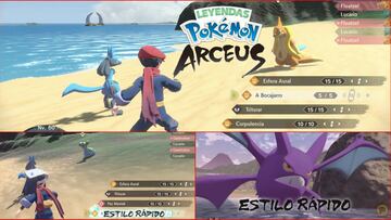 Leyendas Pokémon Arceus: Explicación del Estilo Rápido y Fuerte del sistema de combate