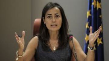 La directora general de Tr&aacute;fico, Mar&iacute;a Segu&iacute; G&oacute;mez, durante una rueda de prensa. 