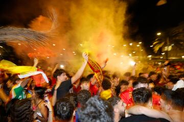 La ciudad de Mataró, Barcelona, se vuelca  con la selección española.